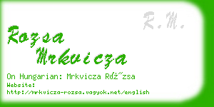 rozsa mrkvicza business card